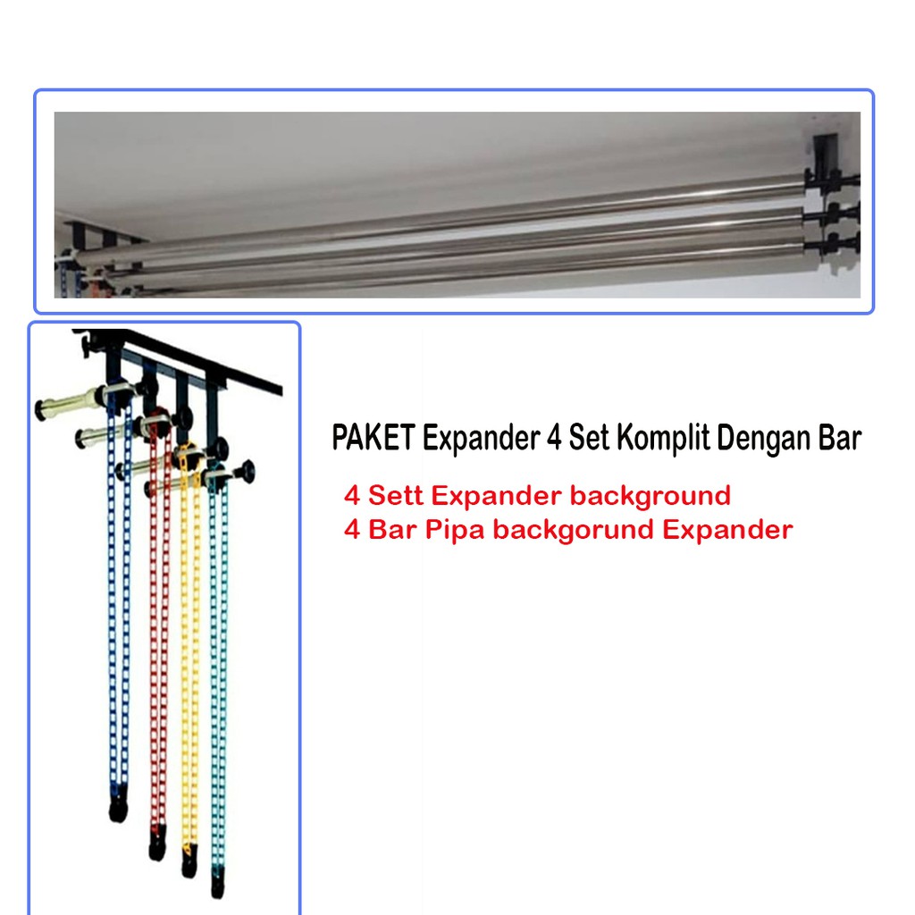 PAKET Expander Background 4 Set Komplit Dengan Bar Pipa Set backdrop