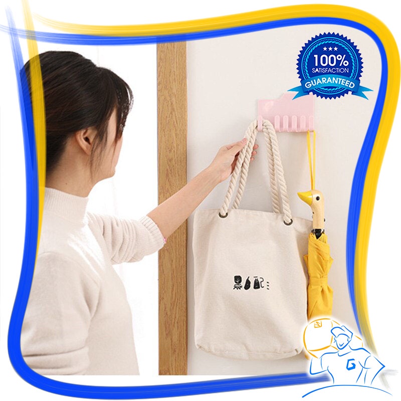 Hook Tempel Remote Pakaian Handuk Gantungan Kamar Mandi Dapur Hook Hanger Kunci dan Holder sikat gigi Serbaguna