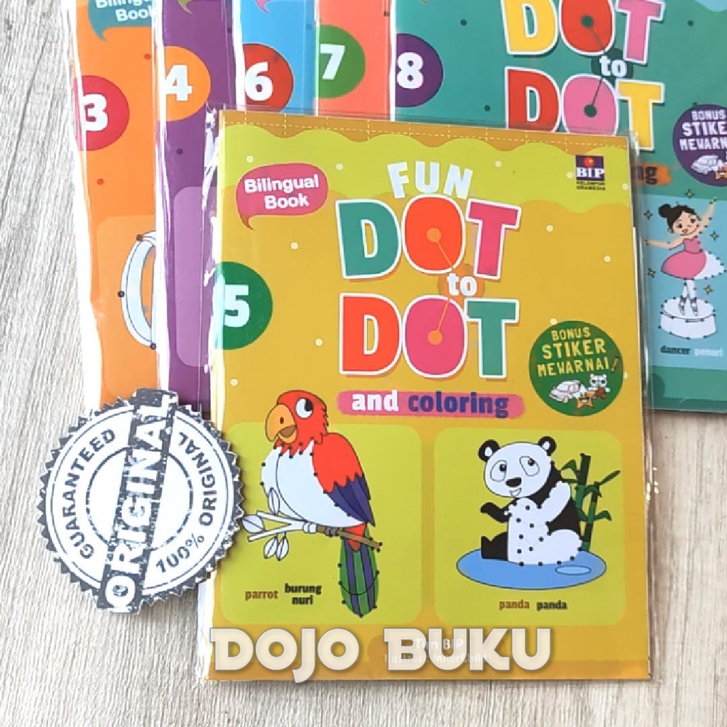 Buku Seri Fun Dot To Dot &amp; Coloring - Bonus Stiker Mewarnai BIP