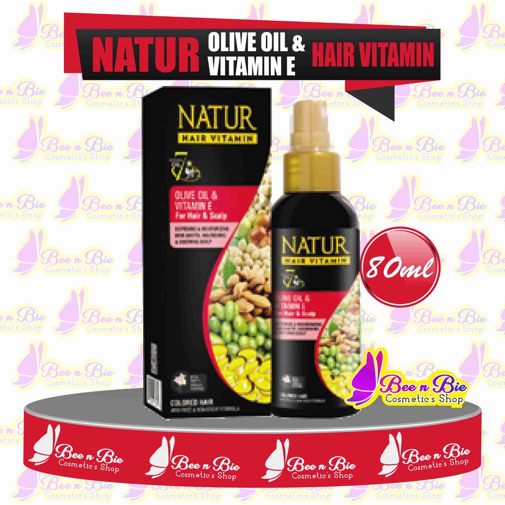 bnb Natur Hair vitamin olive oil & Vit E natur vitamin rambut dan parfum rambut diwarnai  sidoarjo