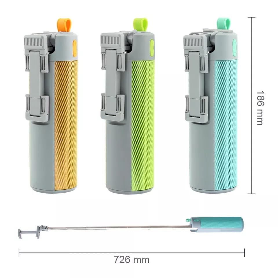 Tongsis 8IN1 Speaker Bluetooth Senter Powerbank Selfie Multifungsi Free Gantungan