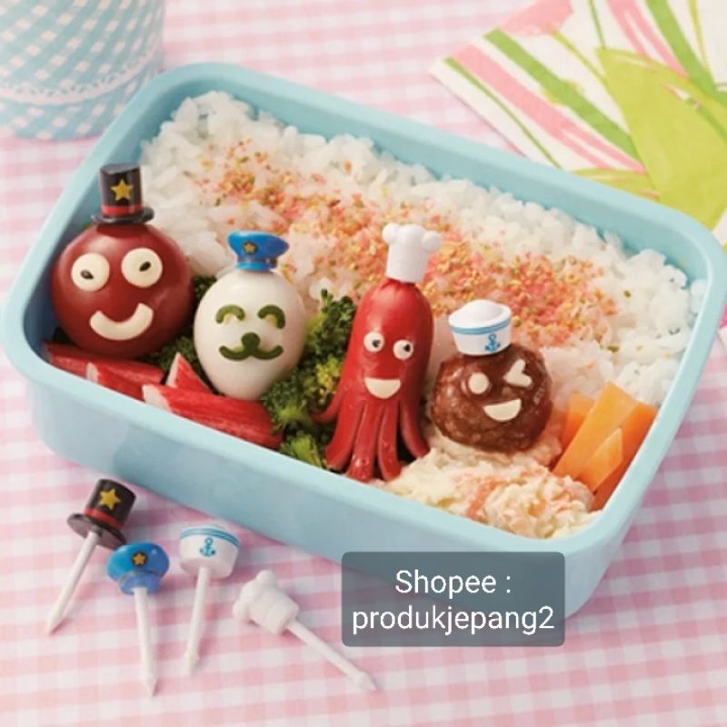 Torune Tusuk Bento Topi Koki Nahkoda Pilot Magicians Food Pick Food Picks