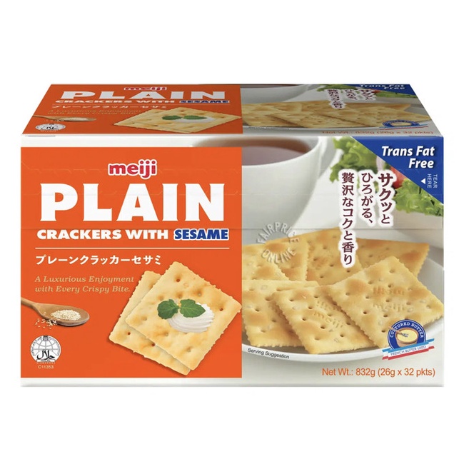 

Ready stock Meiji Plain Crackers - Sesame 832g / ROTI MEIJI ORIGINAL