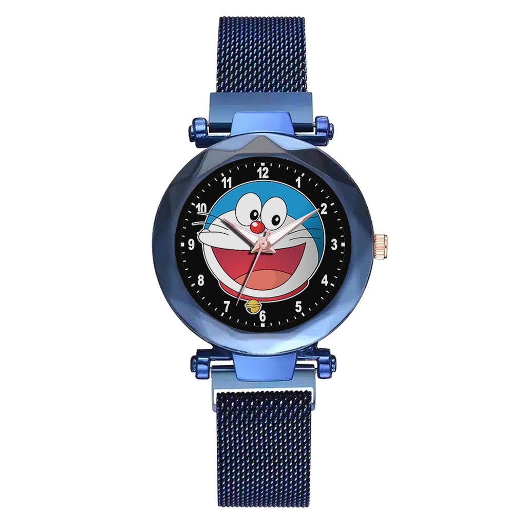 Jam Tangan Wanita Custom - DORAEMON MOTIF 6 Free Box &amp; Batre Cadangan