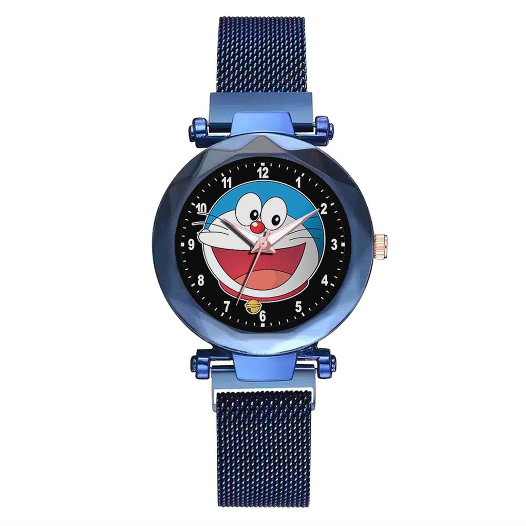 Jam Tangan Wanita Custom - DORAEMON MOTIF 6 Free Box &amp; Batre Cadangan