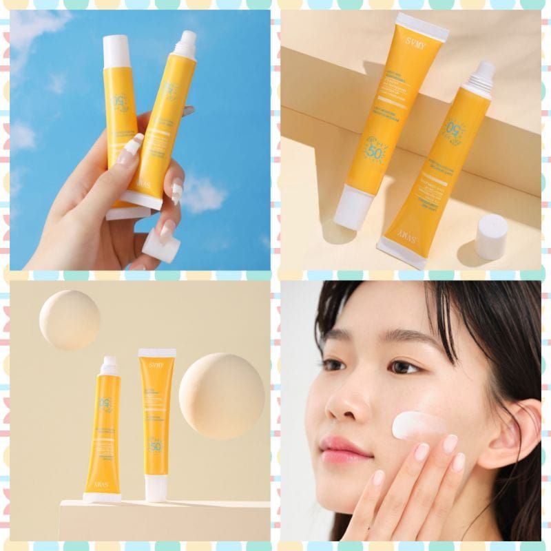 Medan Termurah Pelindung Pelembab Wajah Memutihkan Light Moisture Protection Cream Sunscreen SVMY SPF50 Krim Tabir Surya