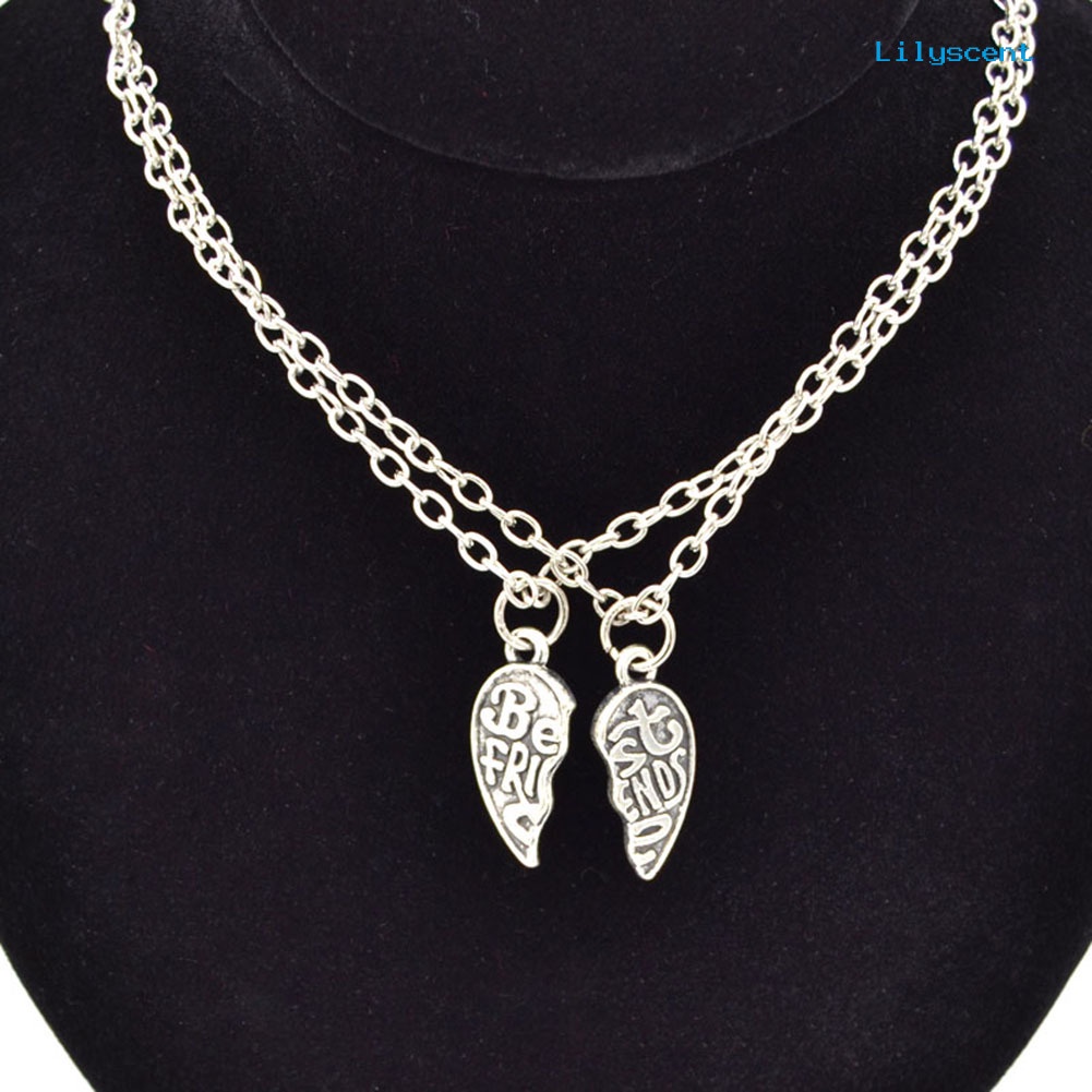 2pcs Kalung Rantai Liontin Hati Untuk Pasangan