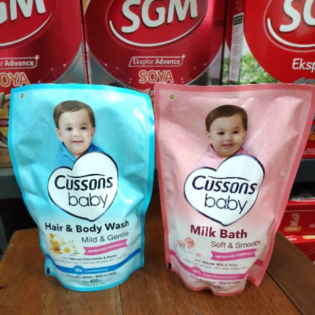 Cussons baby hair n body, milk bath 400 ml