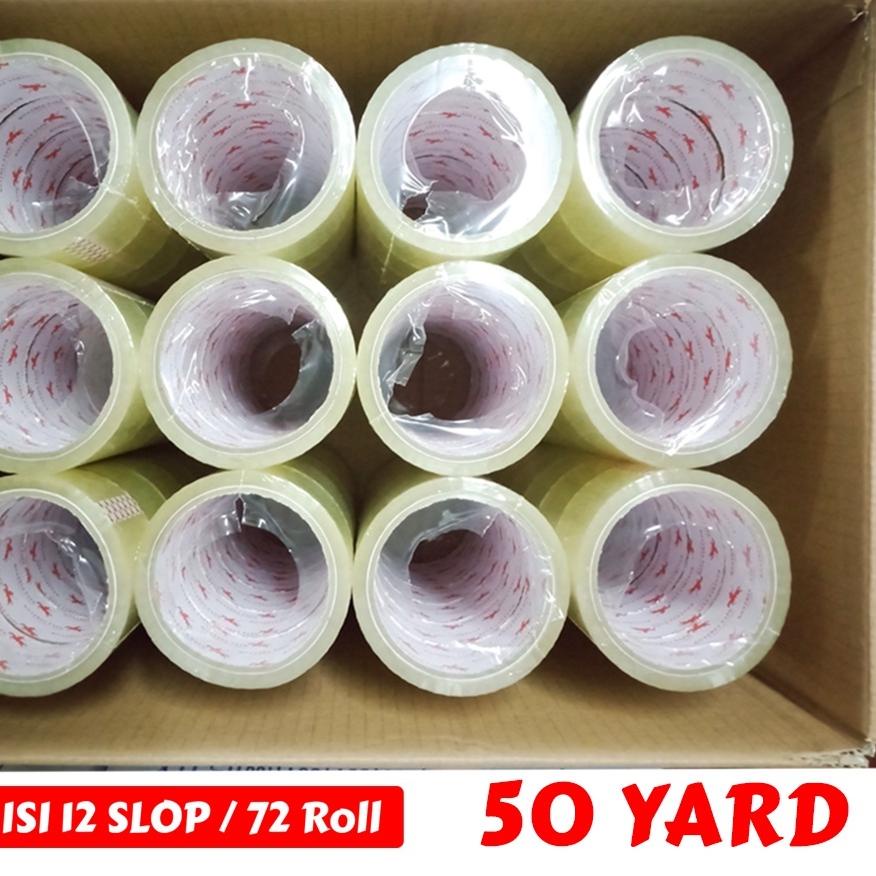 

『STAR BRANDS』 [TERMURAH] Lakban OPP Tape / Lakban Bening Dunia Packing 50 Yard (1 Slop ) -COD !