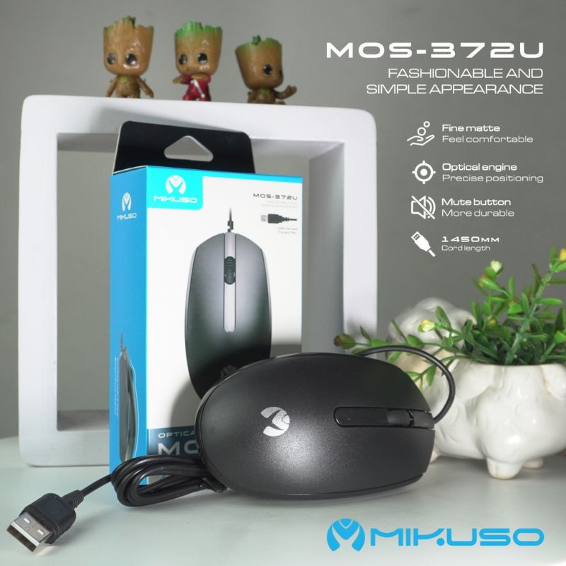 VROFFSTORE MIKUSO / NISUTA Mouse MOS-372U MOS 372U Wired Optical Mouse Original