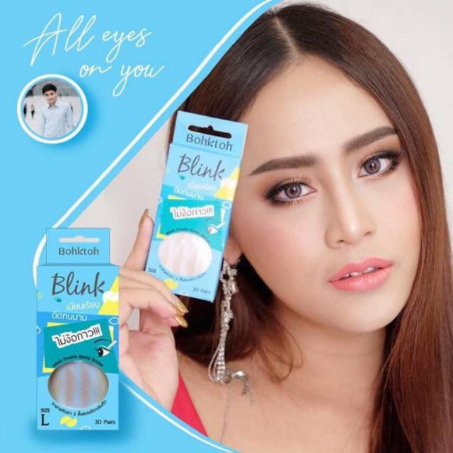 BOHKTOH Skot Mata Blink Double Eyelid Self Adhesive Mesh + Free Aplikator Thailand | Stiker Eye Lid | No Glue Only Water Skot Mata Jaring isi 36 pasang