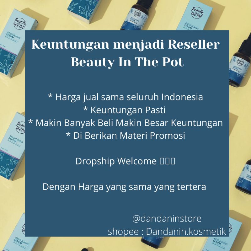 Distributor Resmi Beauty In The Pot Paket Krim Pemutih Wajah BPOM Cream Brightening Glowing Skin Lightening Whitening Penghilang Flek Hitam Membandel Perawatan Kecantikan Halal Bumil Busuy Wajah Muka Wanita Pria COD Termurah Original