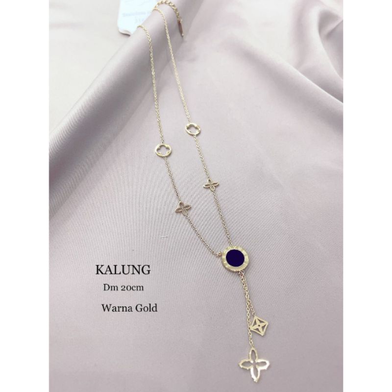 Kalung Titanium asli Rosegold elv Premium Quality Anti karat anti alergi Stainless Steel kt05