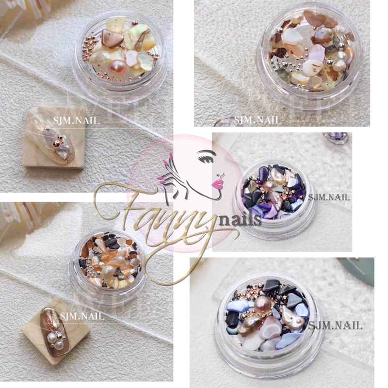 SHELL STONE BIG SHELL NAILART JAR / nail wheel bead caviar shell mix color hiasan kuku japan nails