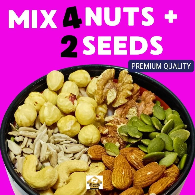 

TRAIL MIX 6 90GR KACANG MEDE KACANG ALMOND HAZELNUT WALNUT SUNFLOWER PUMPKIN (CEMILAN DIET)