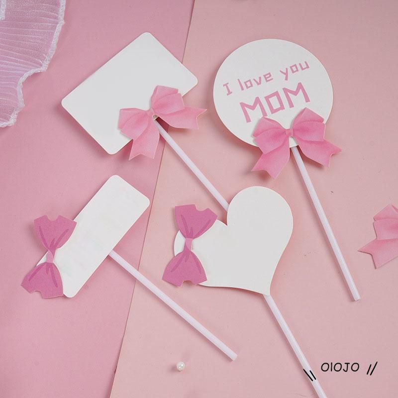 Topper Kue Ulang Tahun Bentuk Pita Tulisan I Love You Warna Pink