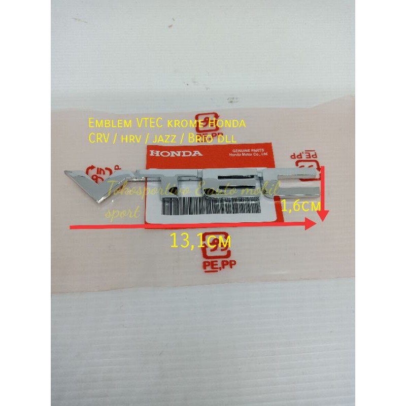 Emblem logo stiker huruf Tulisan Huruf Lambang Honda VTEC krome / Emblem vtec Hrv CRV jazz Brio