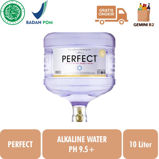 

Air Minum Alkaline Perfect PH 9.5 10 Liter (Galon)