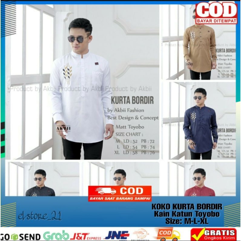 Baju Koko Kurta Dewasa Lengan Panjang | Baju Koko Pria Dewasa Modern | Busana Muslim Pria