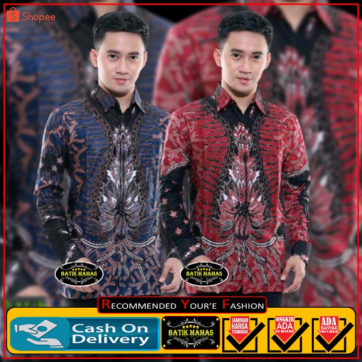 [BISA COD]-KEMEJA BATIK COWOK KEKINIAN BAJU BATIK REMAJA PRIA JUMBO KEMEJA BATIK PRIA LENGAN/TANGAN 