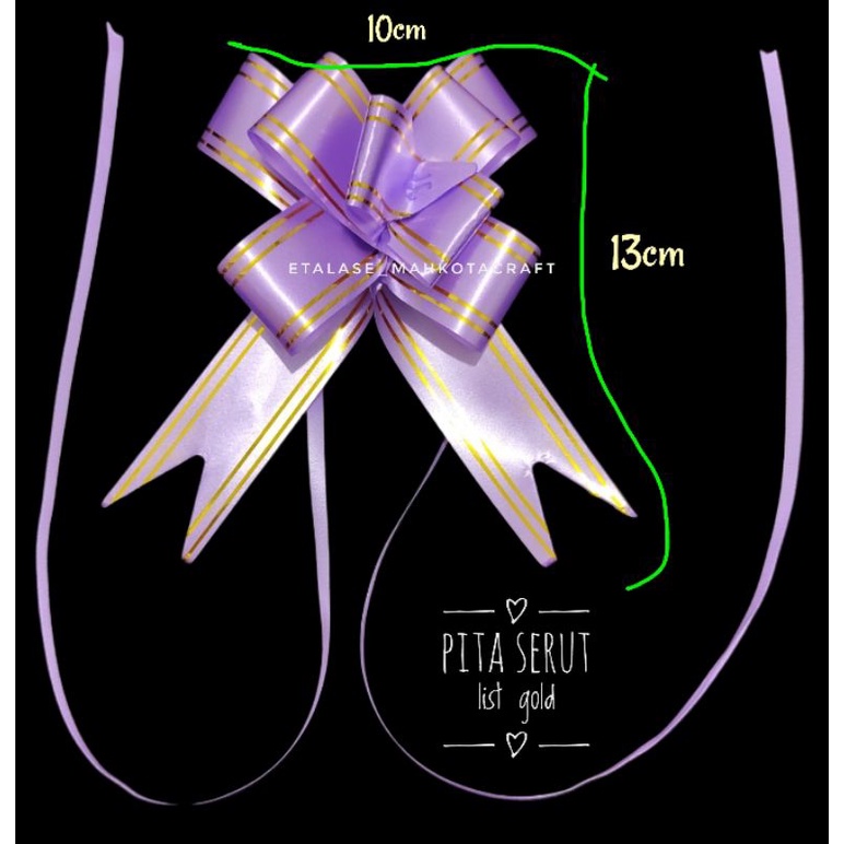 

1pcs Pita list gold serut besar / pita tarik / parsel / hampers