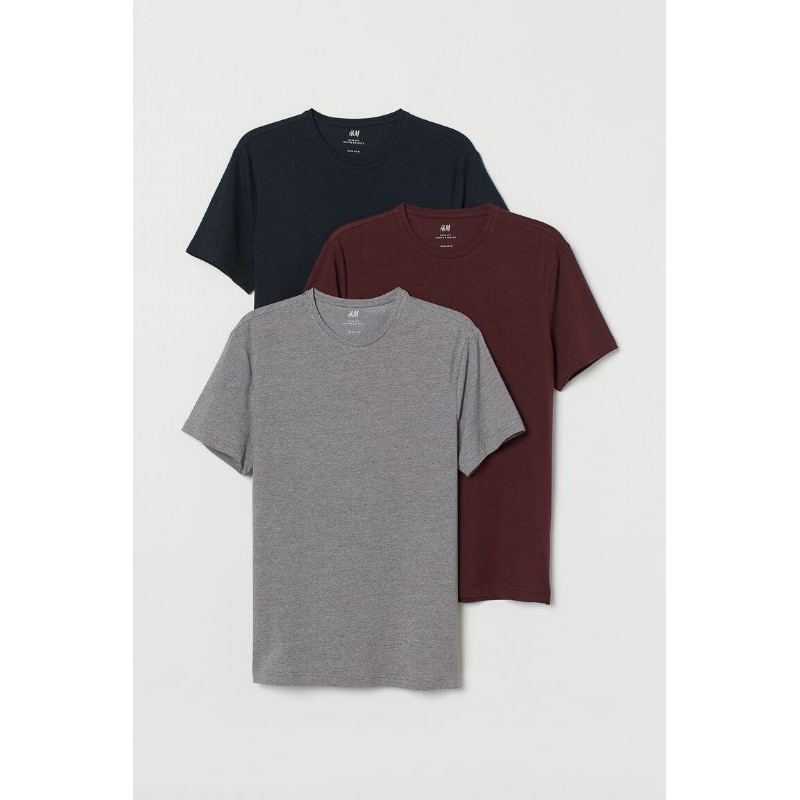 h&m man tshirts 3 pack sale