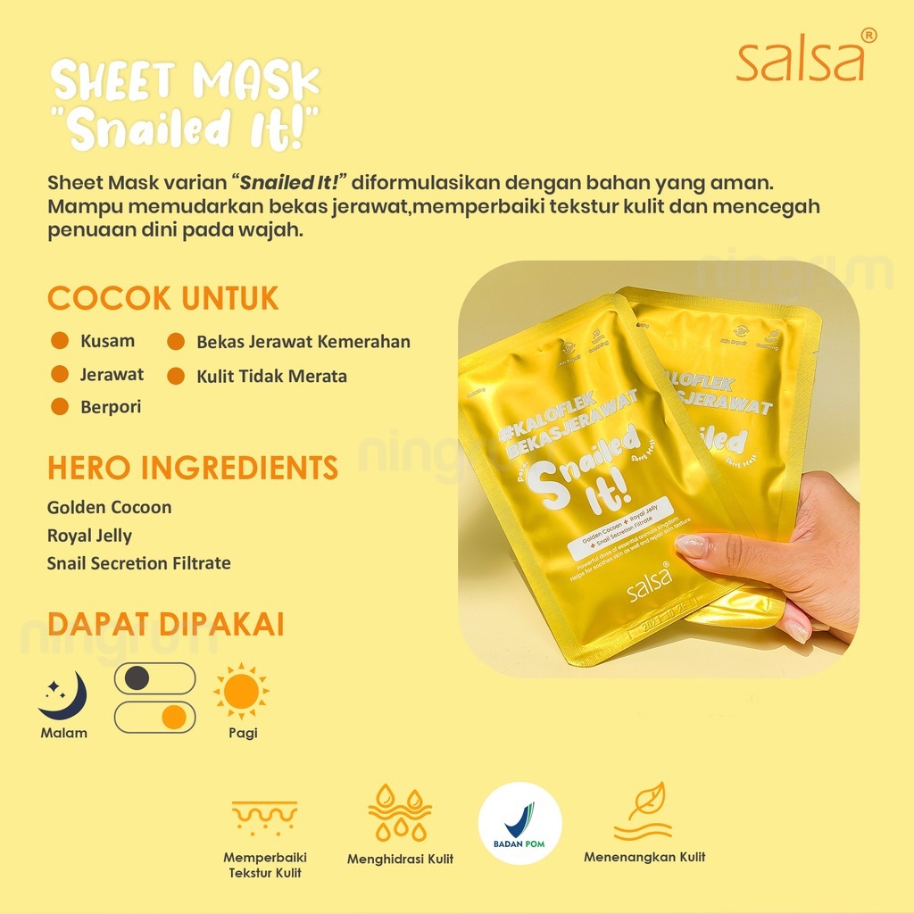 Ningrum - Sheet Mask Salsa Masker Wajah Daily Korea Skincare Plaint Mask - 5414