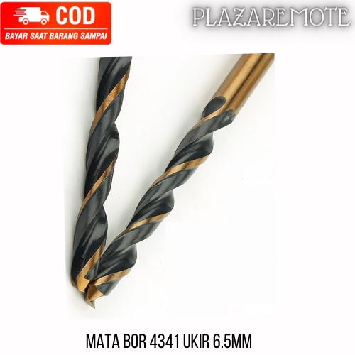 Mata Bor Baja Kecepatan Tinggi Twist 6.5 MM 4341 untuk Baja Tahan Karat, Besi, Aluminium, Kayu Dll 4341 Mata Bor Twist Jute Hitam