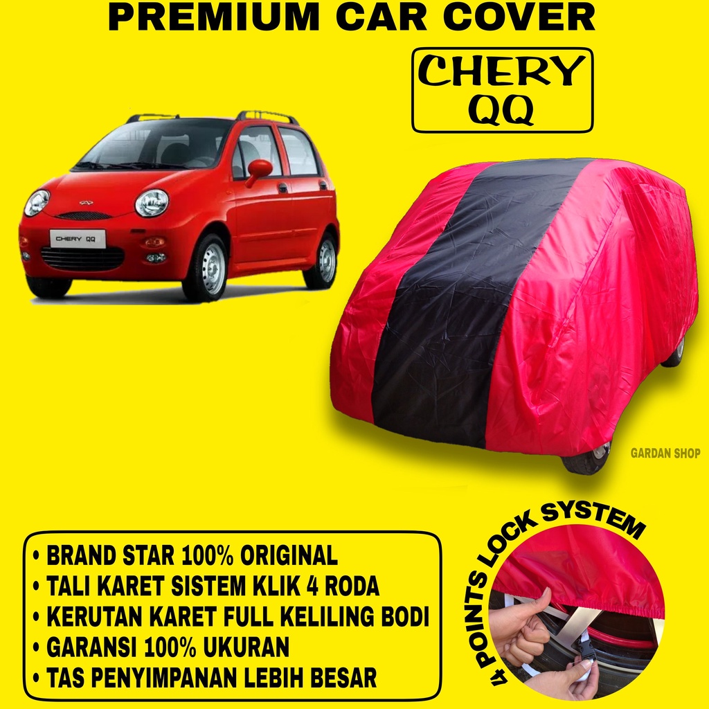 Body Cover CHERY QQ MERAH HITAM Penutup Bodi Mobil Chery Qq Waterproof PREMIUM