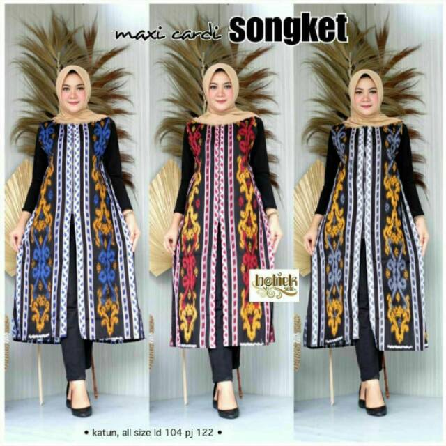 OUTER BATIK CARDIGAN PANJANG MOTIF SONGKET BALI