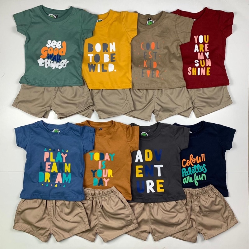 Stelan Pendek Premium “QUOTES” Pineapple kids 3bln - 4th