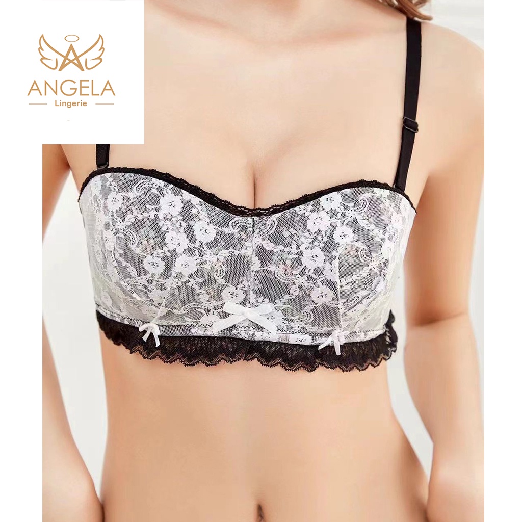 ANGELA PREMIUM JAPAN Bra BH Push Up Set Tanpa Kawat Celana Dalam Wanita Bikini Sport Beha Lingerie Korea Fashion Bralette Remaja Perempuan Sexy Pakaian Dalam COD Renang Motif Cewek Pita Bunga Murah Mischa Jumbo