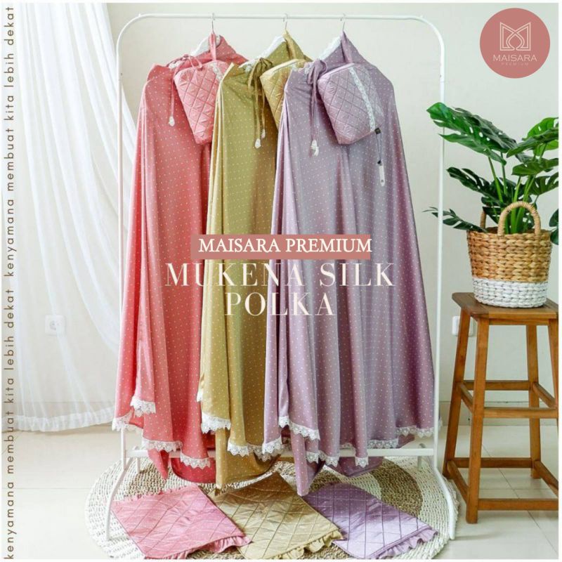 Mukena Silk Maisara Premium Motif Polkadot