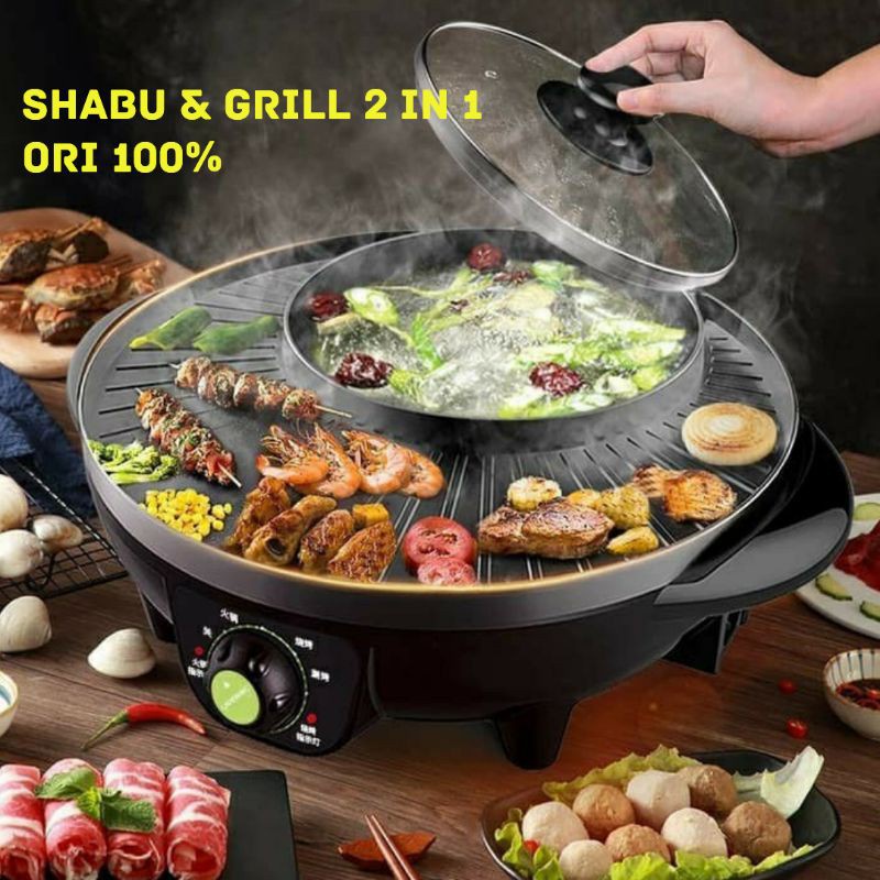 (KJO) Panci Hotpot BBQ [2in 1] Grill Multifungsi BBQ Korean Grill &amp; Hotpot