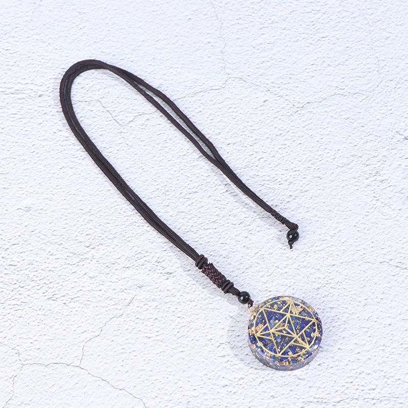 Seven Kalung Tali Dengan Liontin Kristal Chakra Seven Blue Orgonite Untuk Wanita