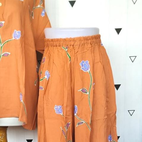 ♙ Setelan Kulot Kencana Ungu / Daster Kencana Ungu - Orange ♨