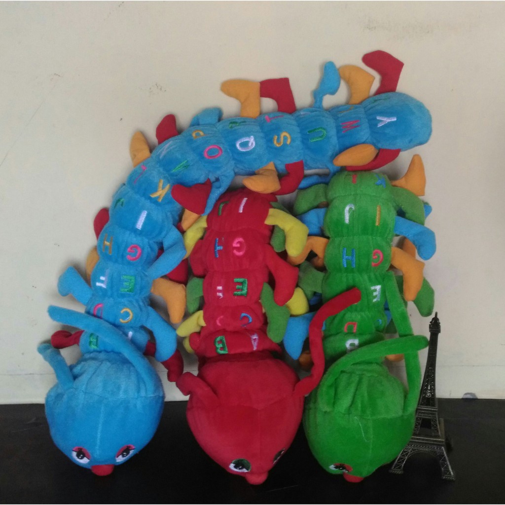 Boneka Ulil Kaki Seribu Kecil 50 cm Mini Hijau Merah Orange