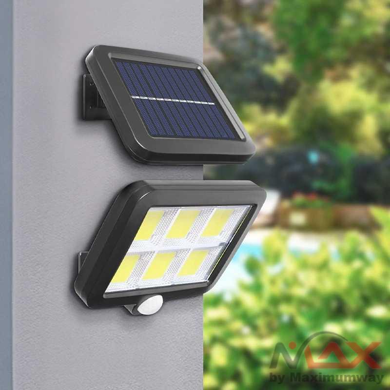 Lampu Teras Lampu Taman Lampu Jalan tenaga surya Sensor Gerak PIR 120LED Panel terpisah dengan kabel, Solar panel Outdoor anti air waterproof lampu pagar taman 120 olar Light Outdoor Motion Sensor Recharge Solar Wall Light Waterproof Emergency Light