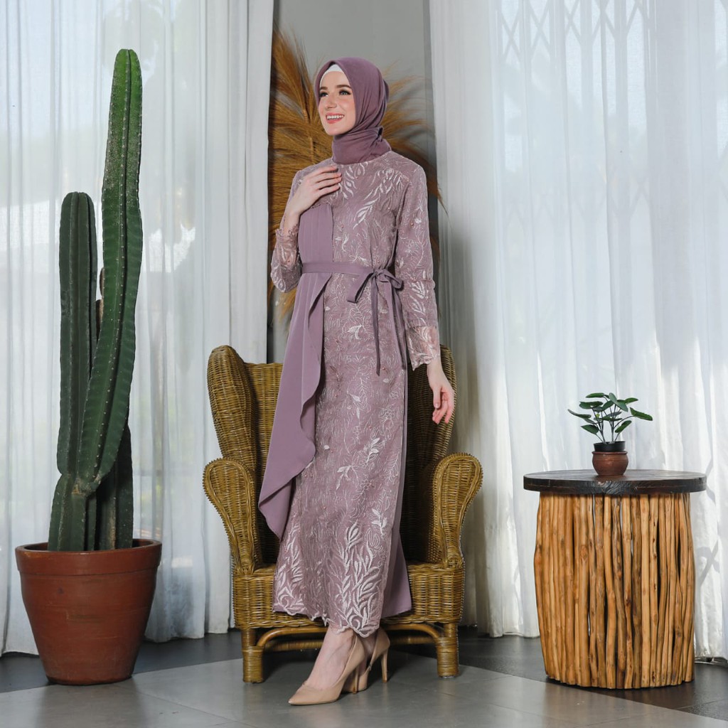 (NEW GAMIS REAL PICT)GAMIS SHELA M/L/XL/XXL/PESTA KONDANGAN/DRESS MEWAH BRUKAT TILE TERBARU/MODERN