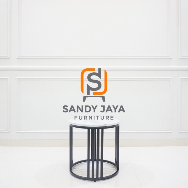 meja marmer samping sofa, corner meja tamu marmer