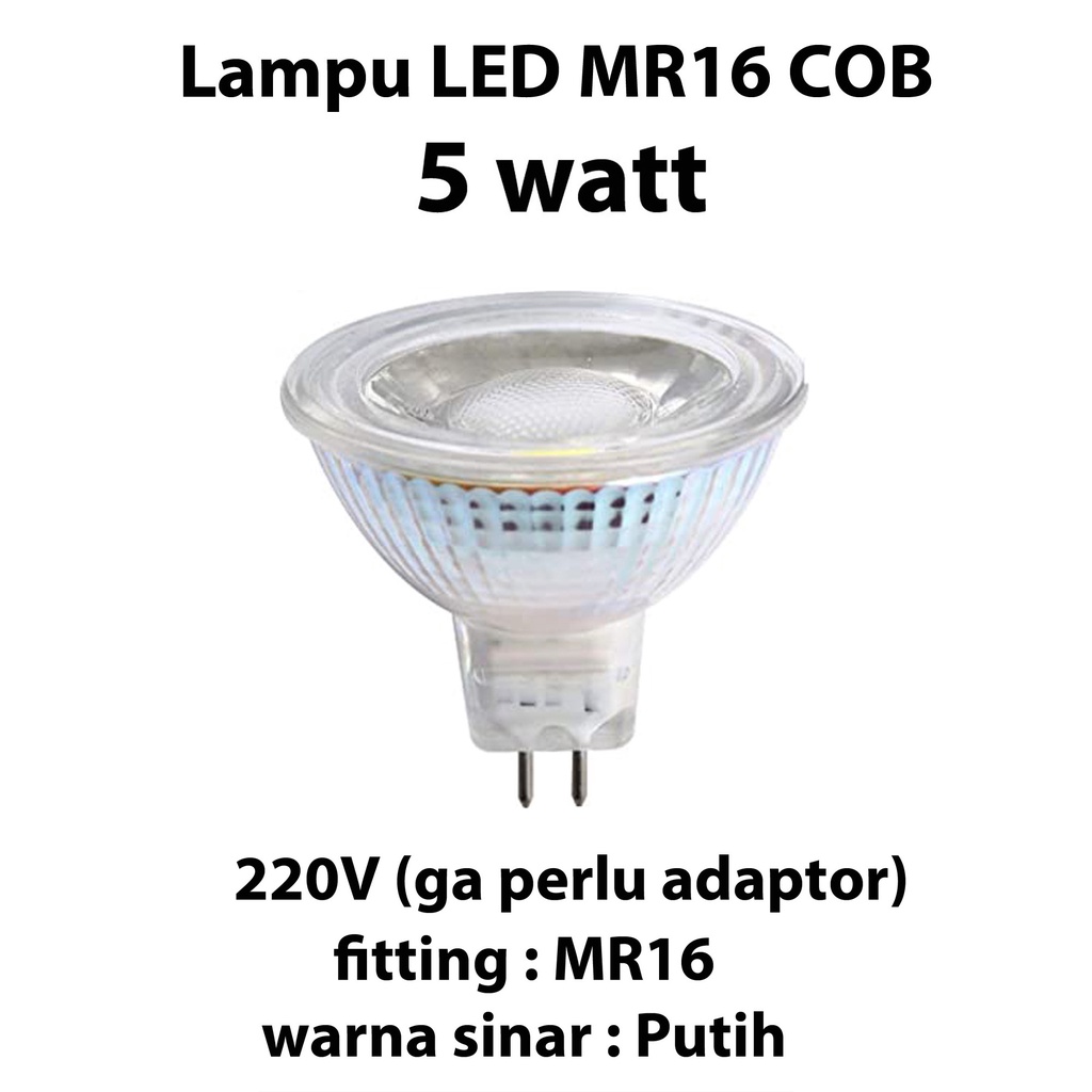 LAMPU MR 16 MR16 HALOGEN LED COB SPOT light spotlight 5w 5 WATT 5WATT 5 W 220V TUSUK