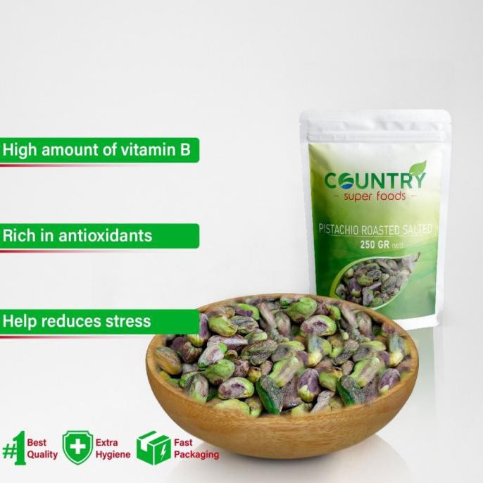 

TERLARIS PISTACHIO ROASTED SALTED WITHOUT SHELL - 250 GR - FROM USA