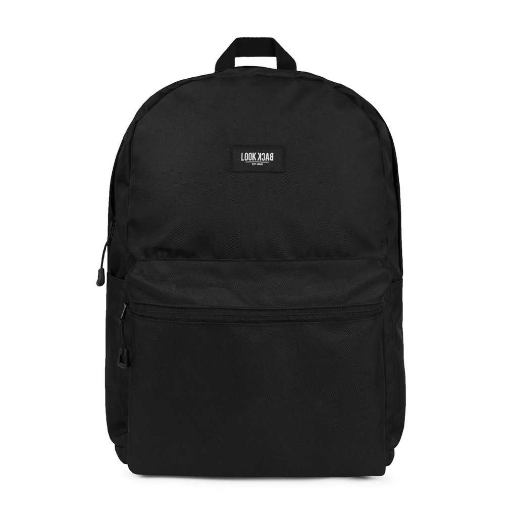 LOOK BACK - TROY Backpack Black - Tas Ransel - Tas Gandong Original