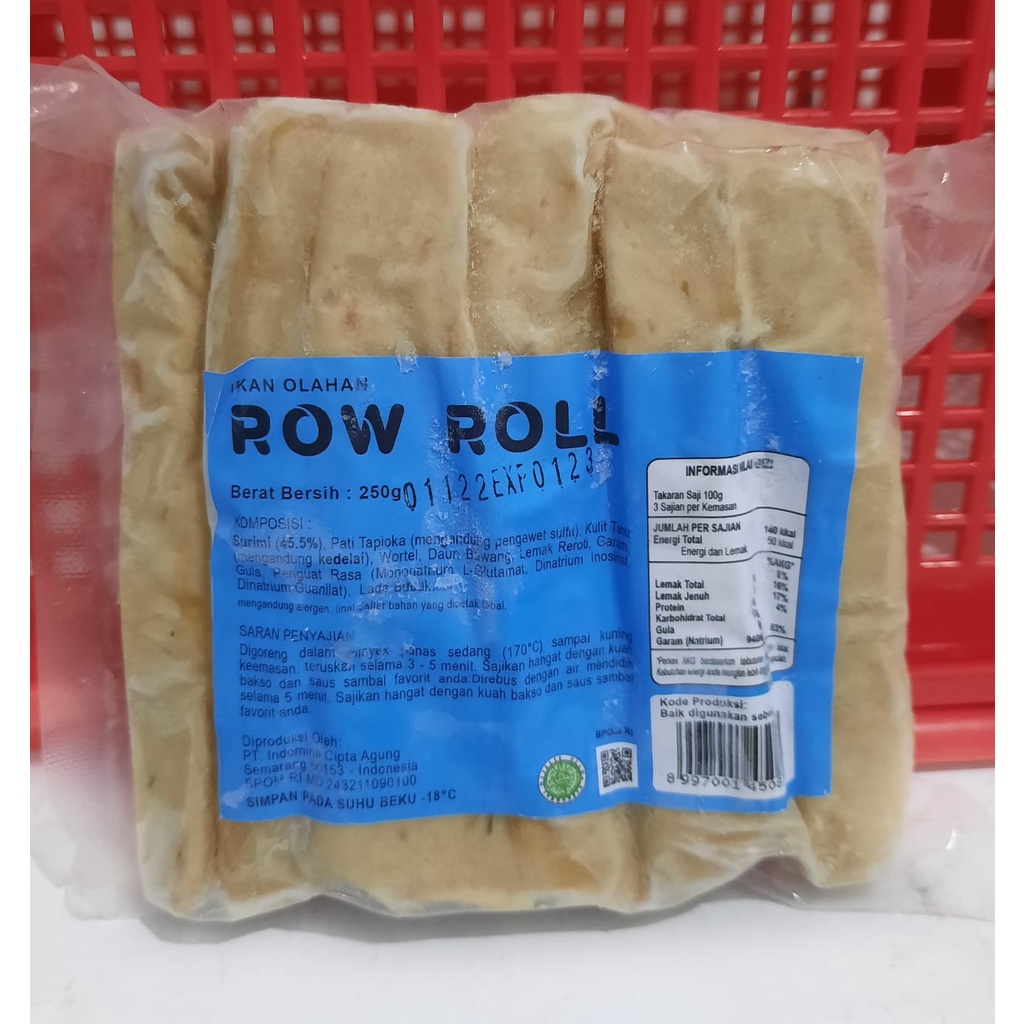 Jual INDOMINA Row Roll 250 Gram Olahan Ikan Bentuk Fish Roll | Shopee ...