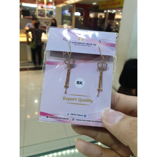 anting desi panjang emas