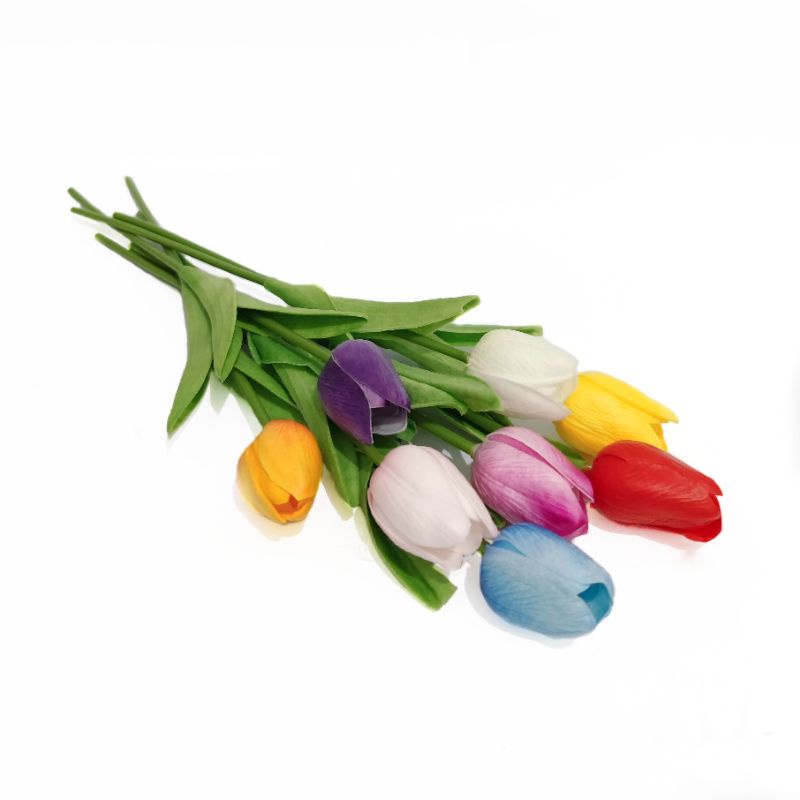 (12PCS) Tulip Latex Tangkai AF65 Artificial Garden Flower Hiasan Mahar Seserahan Hampers Backdrop Photobooth