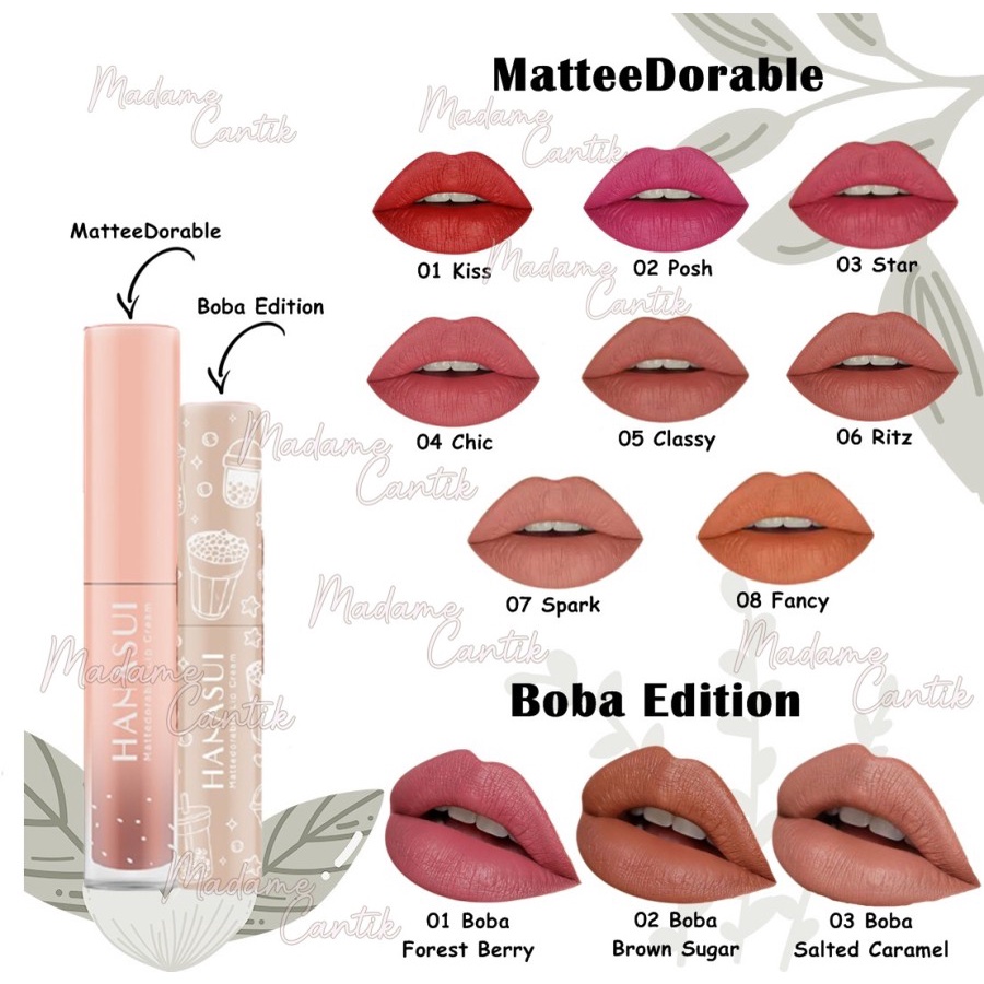 HANASUI LIP CREAM MATTEDORABLE - LIP CREAM VELVET MATTE HANASUI LIP BOBA