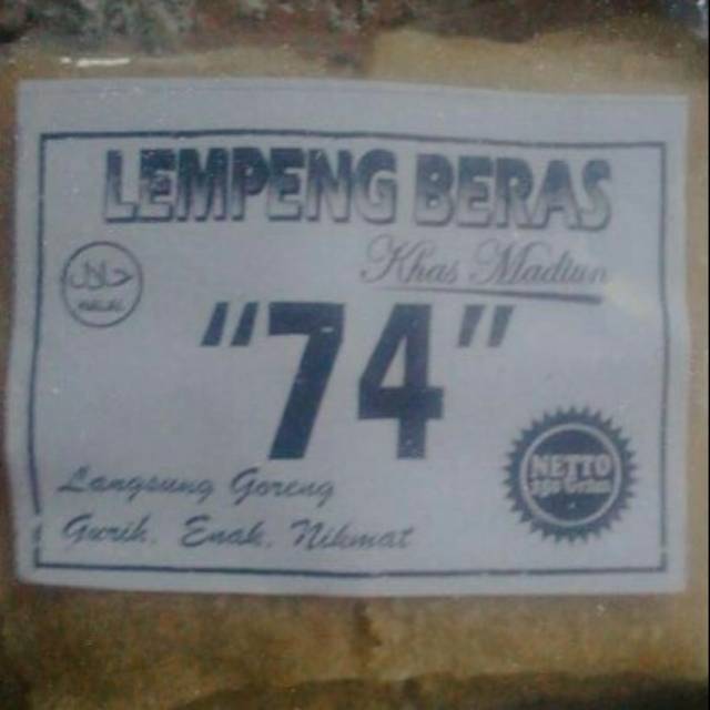 

Oleh oleh khas madiun lempeng beras "74