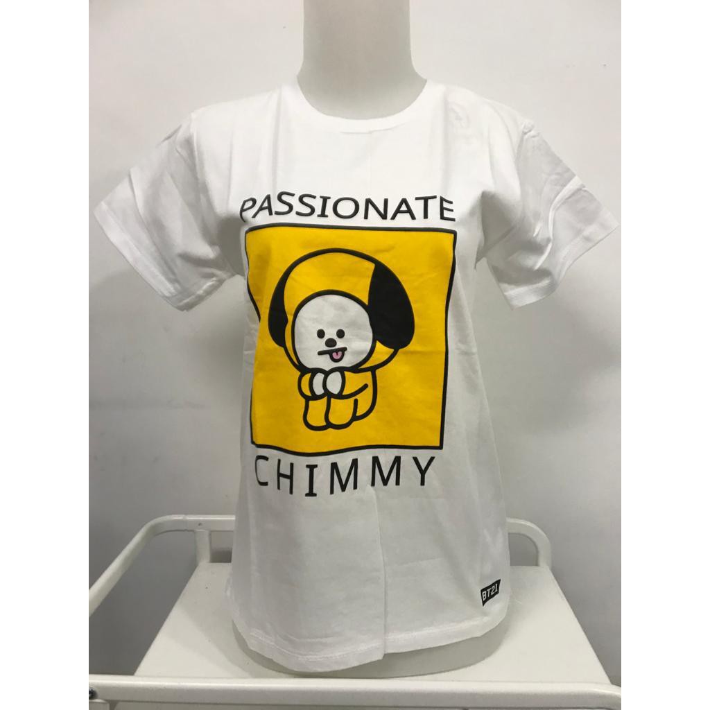 KAOS BTS woman t shirt premium quality BT21 CHIMMY RJ TATA COOKY SHOOKY MANG KOYA VAN