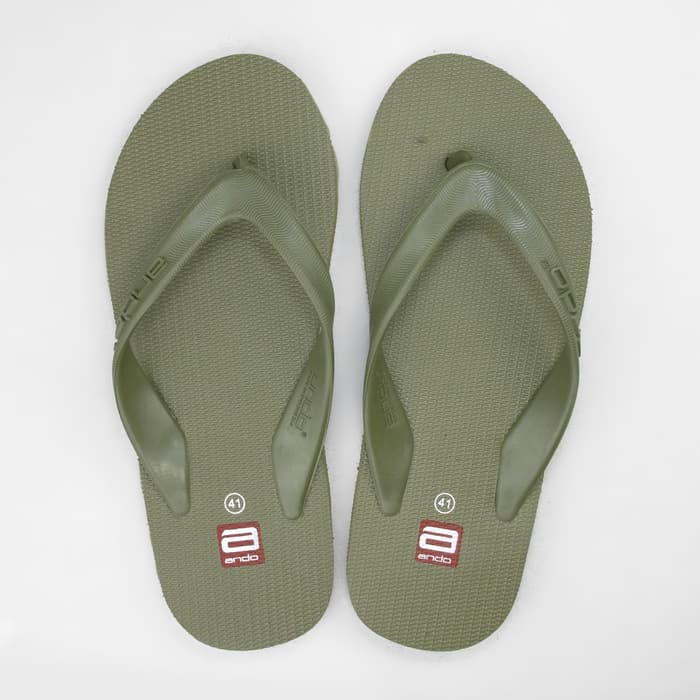 Ando Hawaii Sandal Jepit Pria 10 Warna Sendal Ando Original-OLIVE